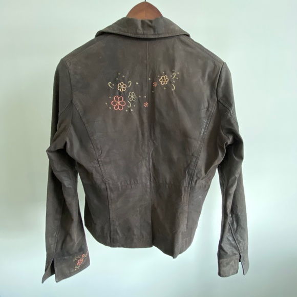 Guess Brown Leather Jacket - Picture 2 of 9